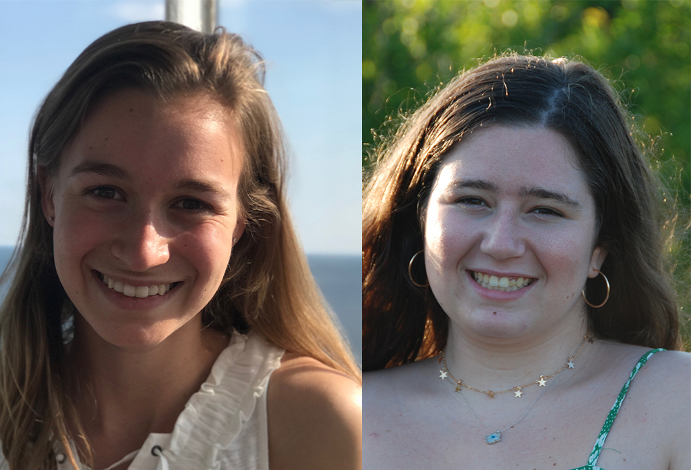 Photo of two Bowdoin students, Claire Traum and Lucy Siegel