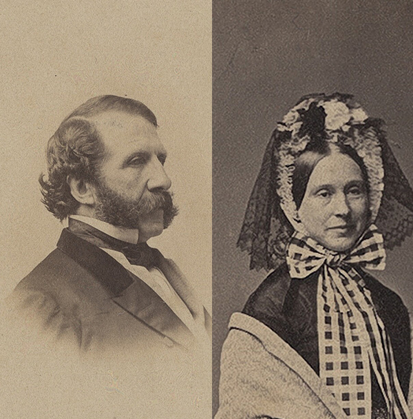 19th-century photographic portaits of a man and woman
