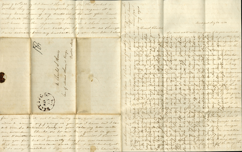 an nineteenth-century letter, filled with much handwriting