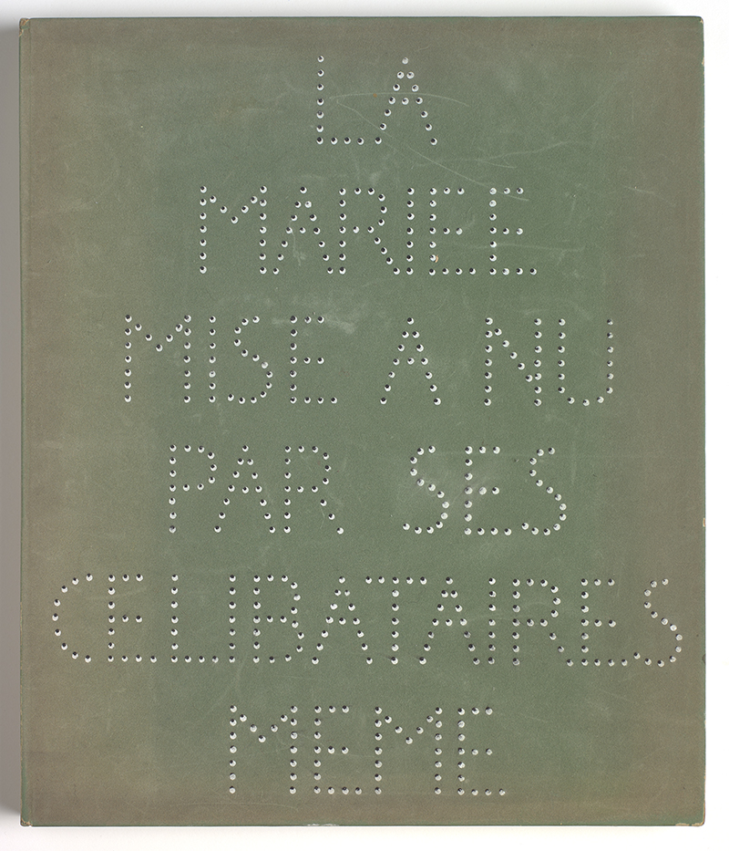 A green book cover with words in French
