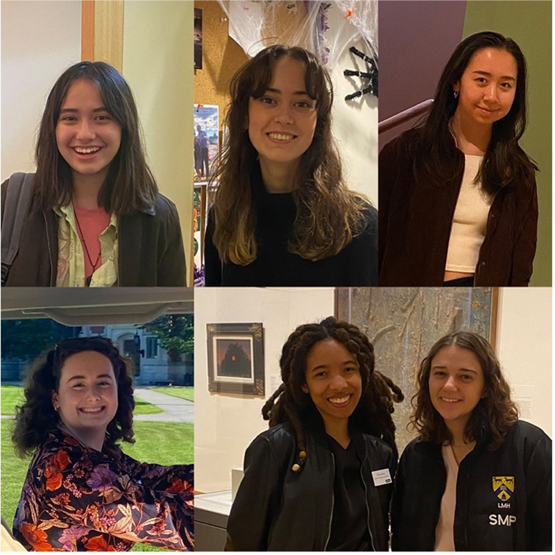 A photo montage showing the faces of seven Bowdoin students