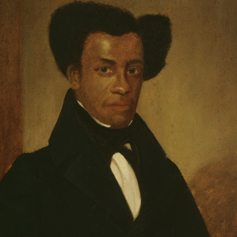 A nineteenth century portrait painting of an African American man in formal attire