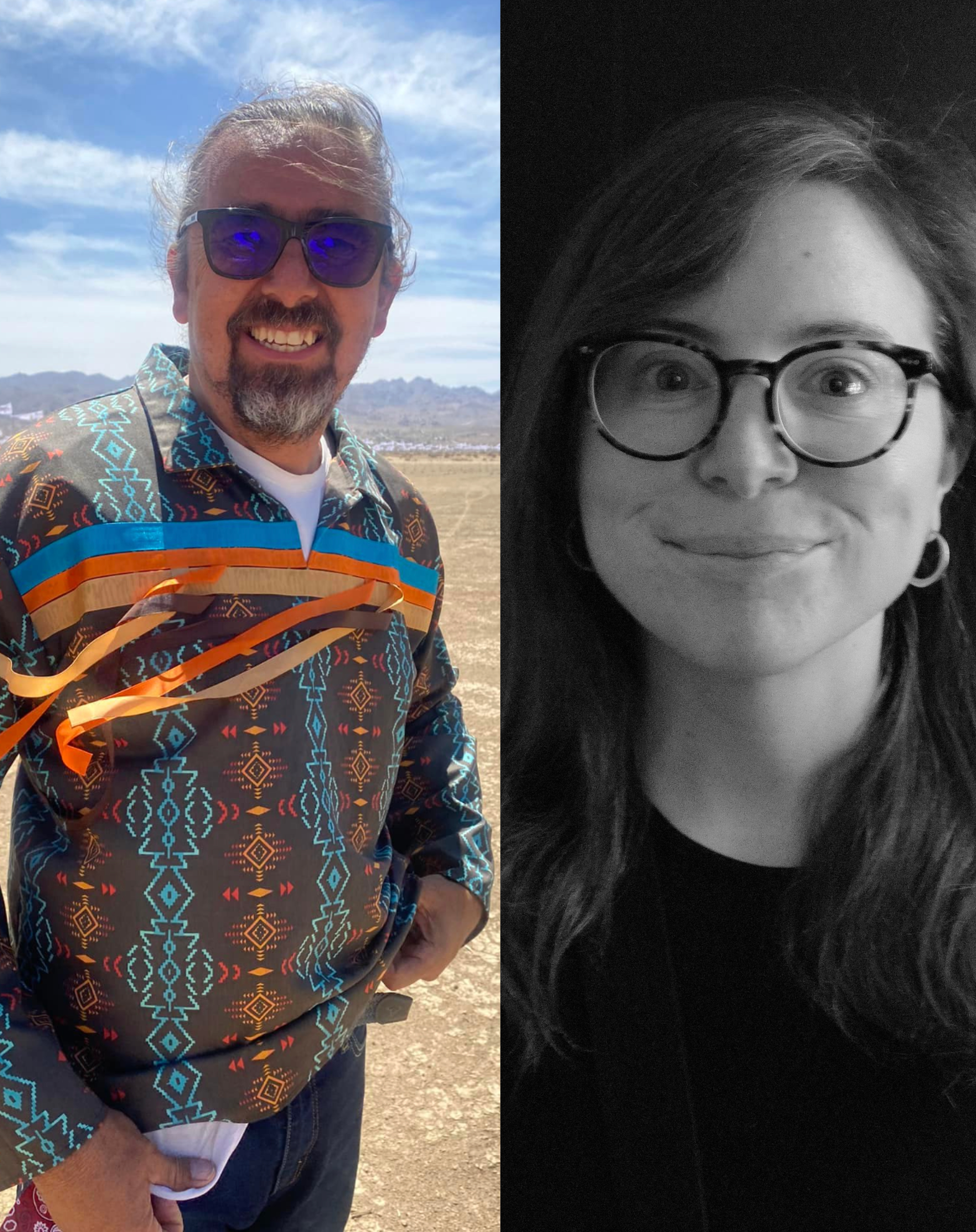 Side by side headshots of people