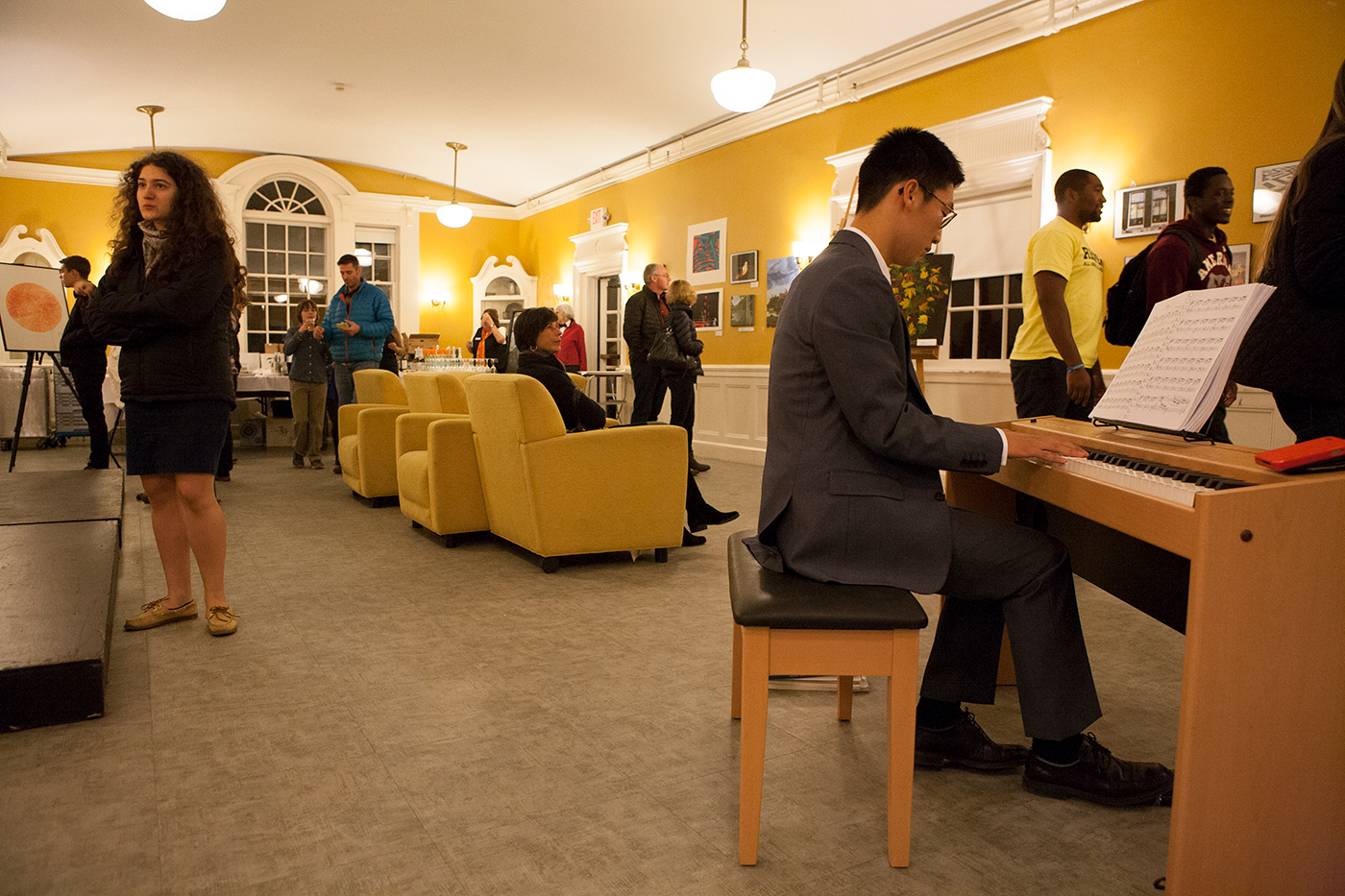 A student-run exhibition at the Ladd House included visual works and live music.