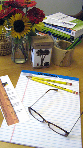 desk and stationary