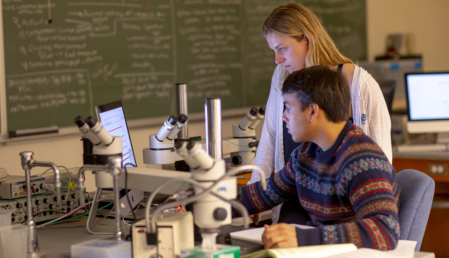 Students in lab setting.