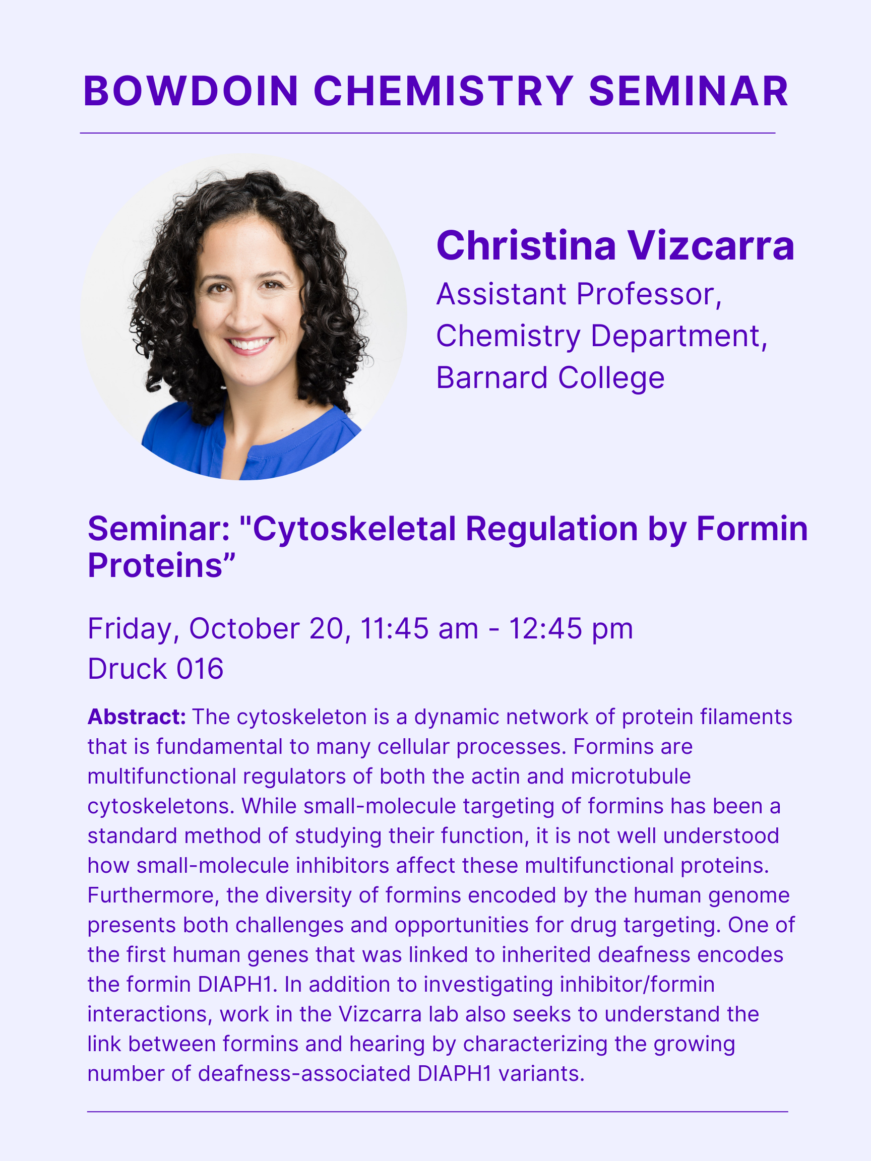 Christina Vizcarra Seminar Poster