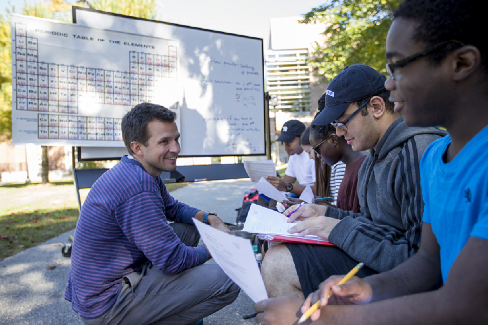 Professor Michael Danahy teaching outside Cleaveland Hall