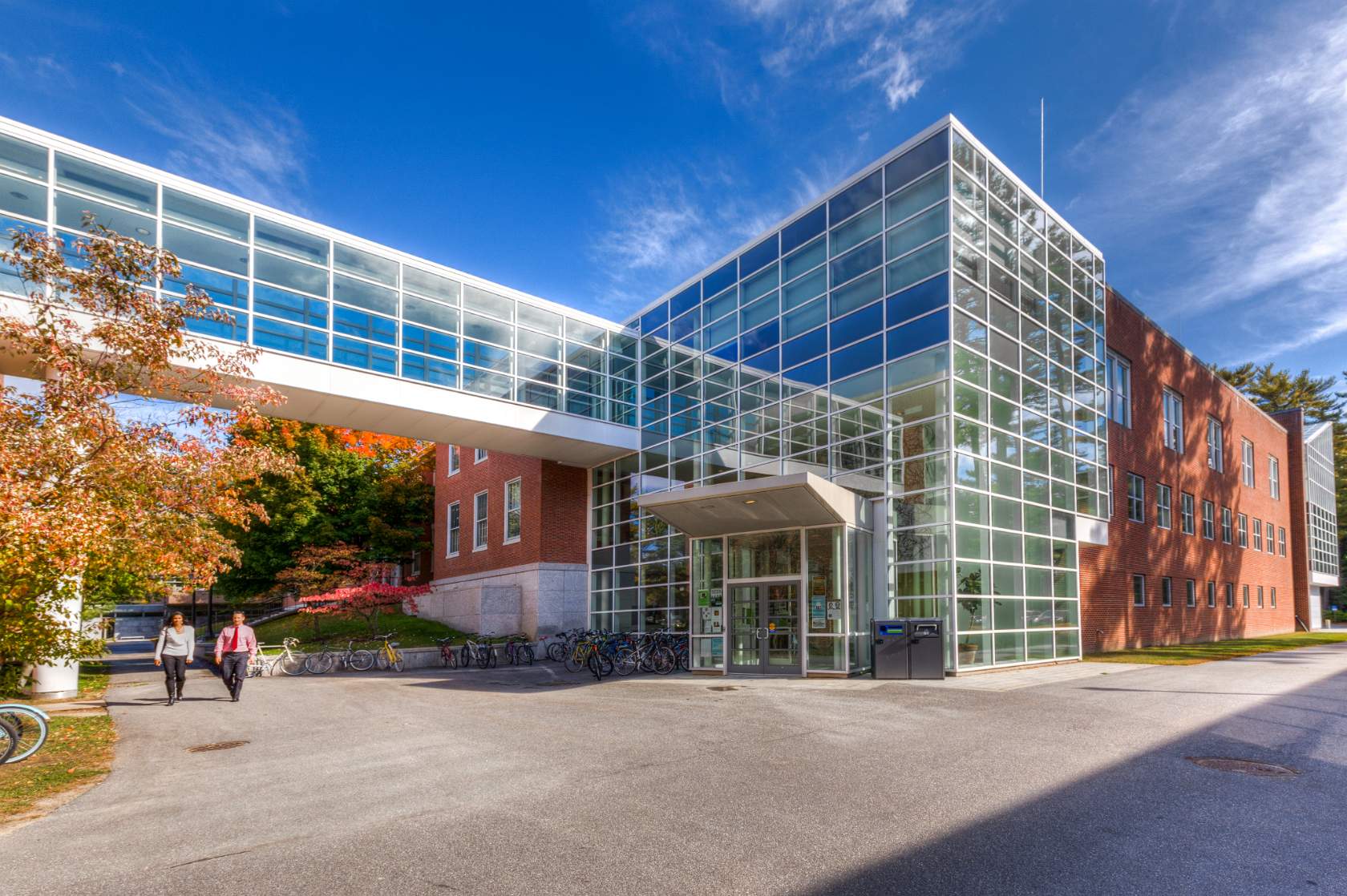 Modern entrance to Druckenmiller Hall