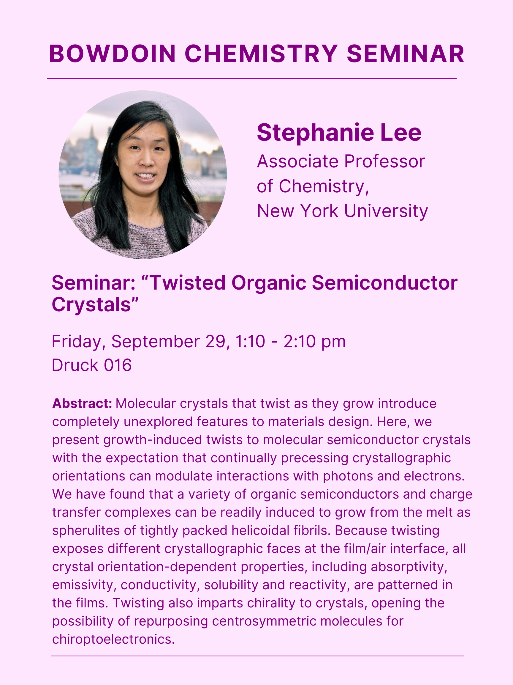 Stephanie Lee Seminar Poster