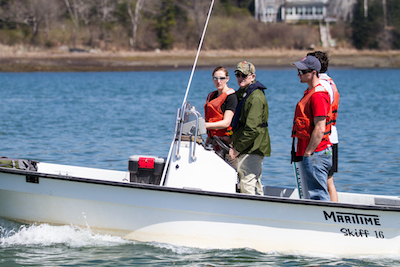 maritime skiff on the water