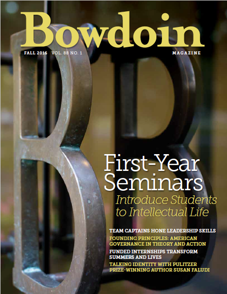 Fall 2016 Bowdoin Magazine cover