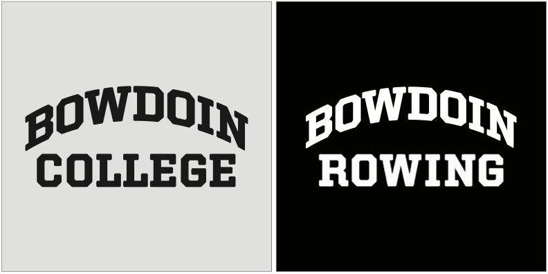 example of Bowdoin's arched athletic typeface