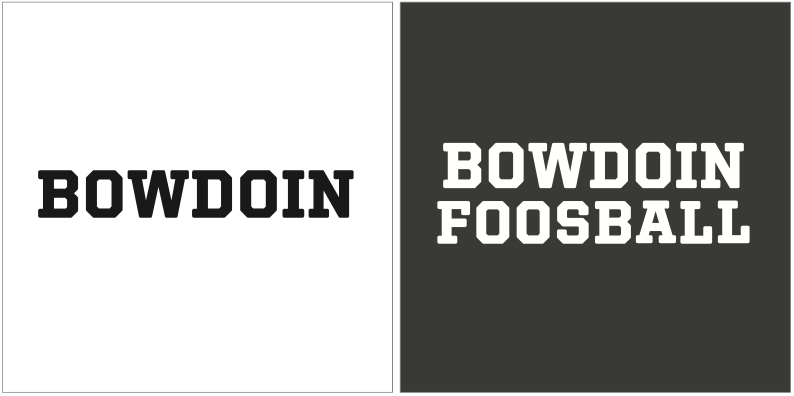 Example of the Bowdoin athletic typeface