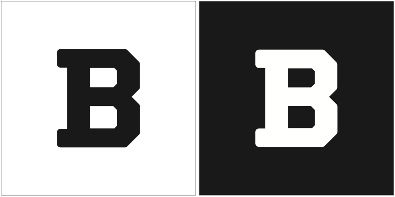 example of the Bowdoin "B" mark