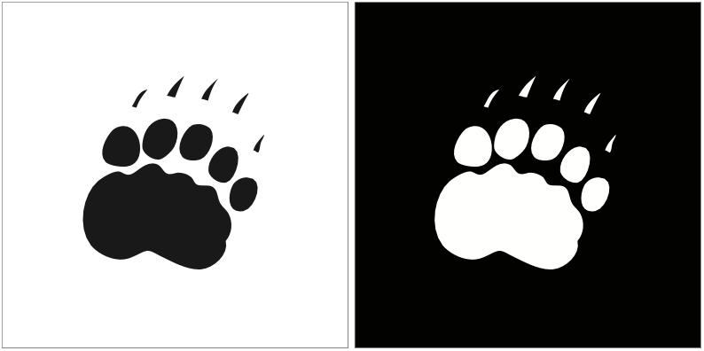 example of Bowdoin's paw print mark