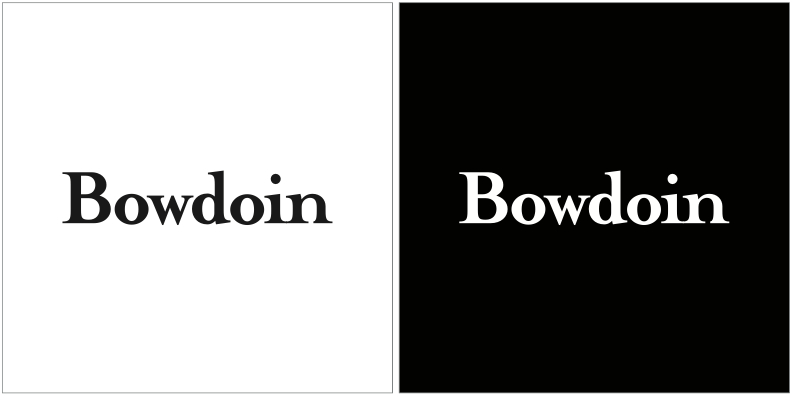 Example of the unboxed Bowdoin wordmark
