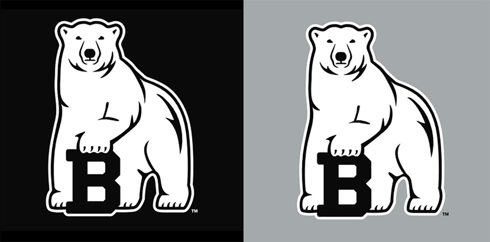 Bowdoin polar bear on background colors