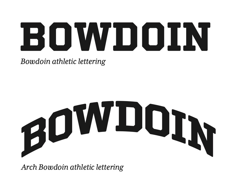 Bowdoin athletic lettering
