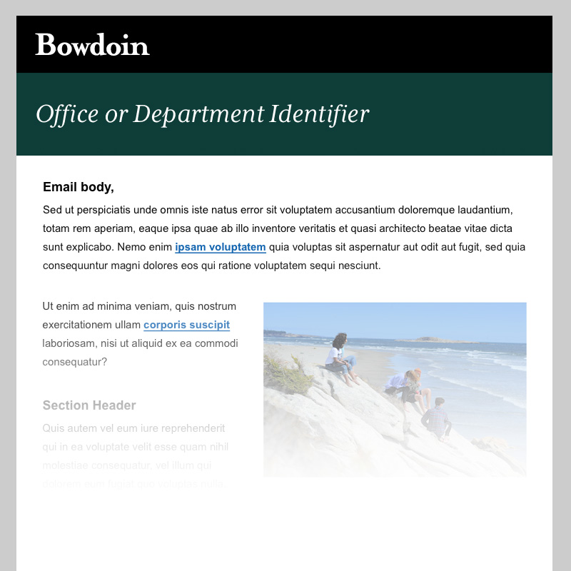 Example of using Bowdoin email header
