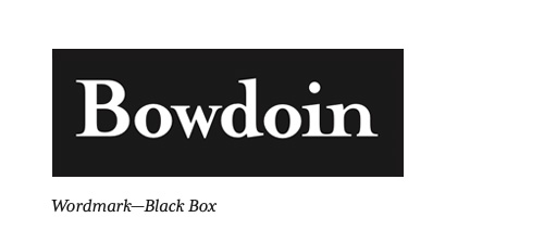 Bowdoin wordmark, black box