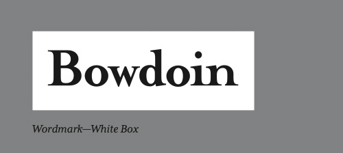 Bowdoin wordmark, white box