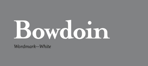 Bowdoin wordmark, white
