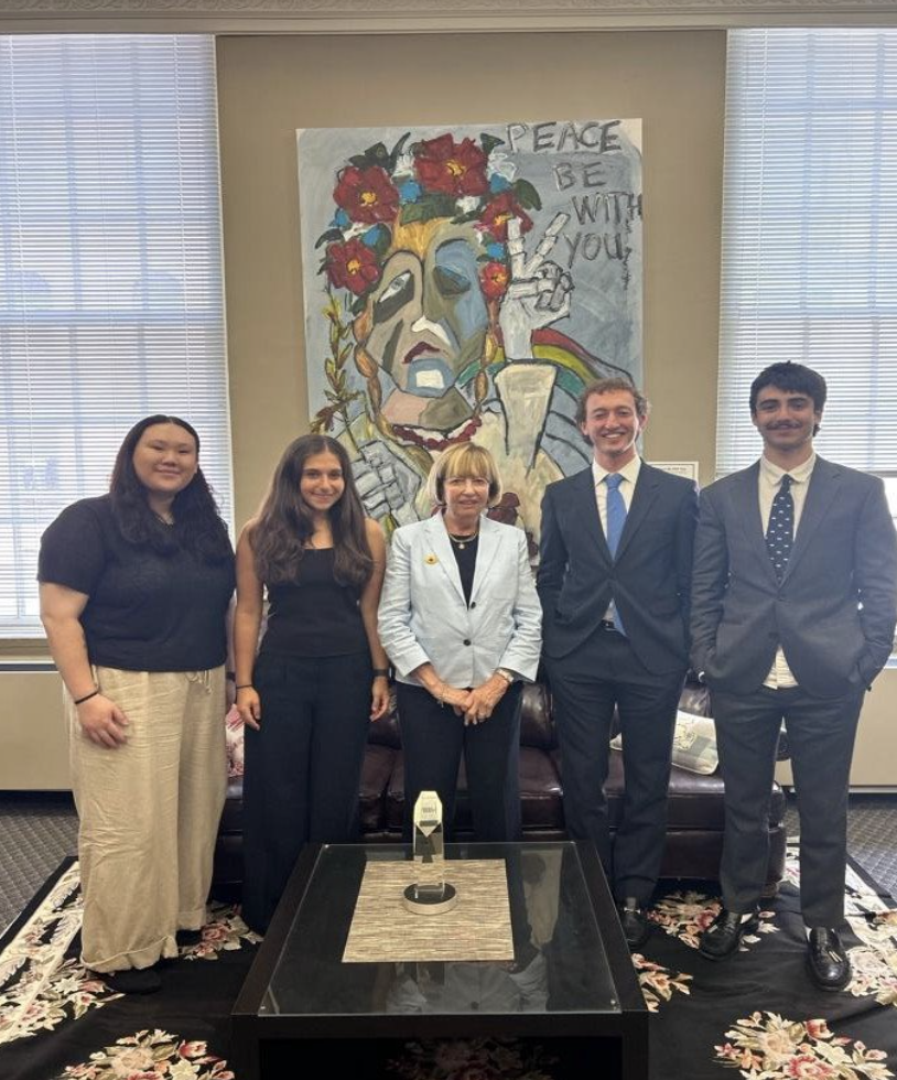 Traub poses with other interns and Senator Creem.