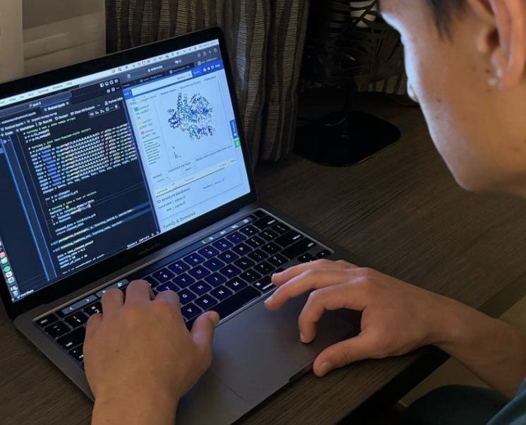 Ethan works on their computer. 