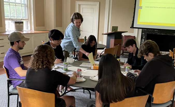 advisor Kari leads a workshop with students