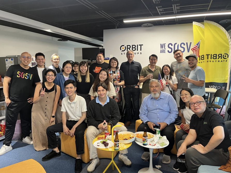 Thomas with all of his coworkers and fellow interns at Orbit Startups.  