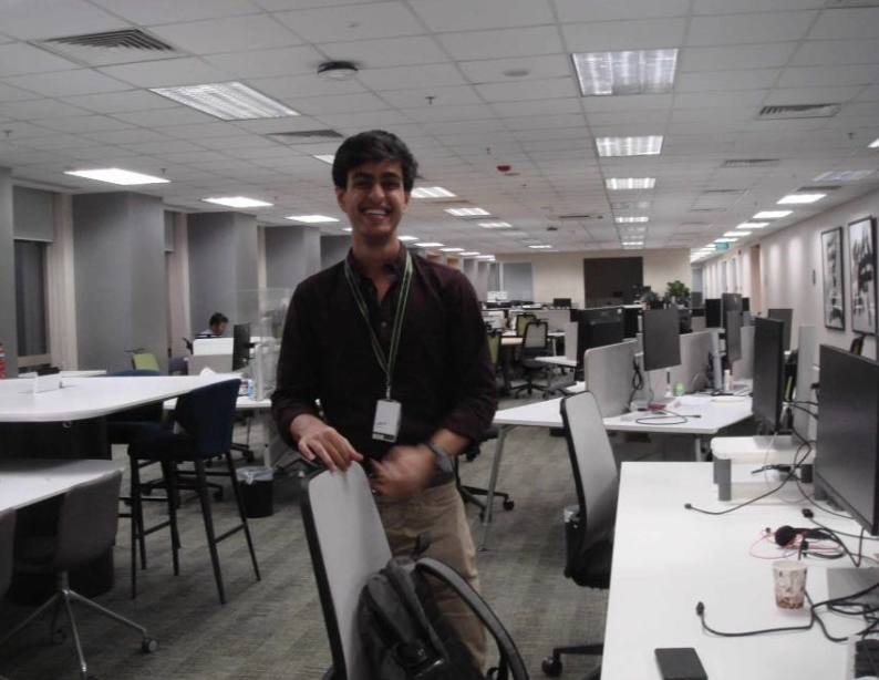 Zunain poses while in the office.