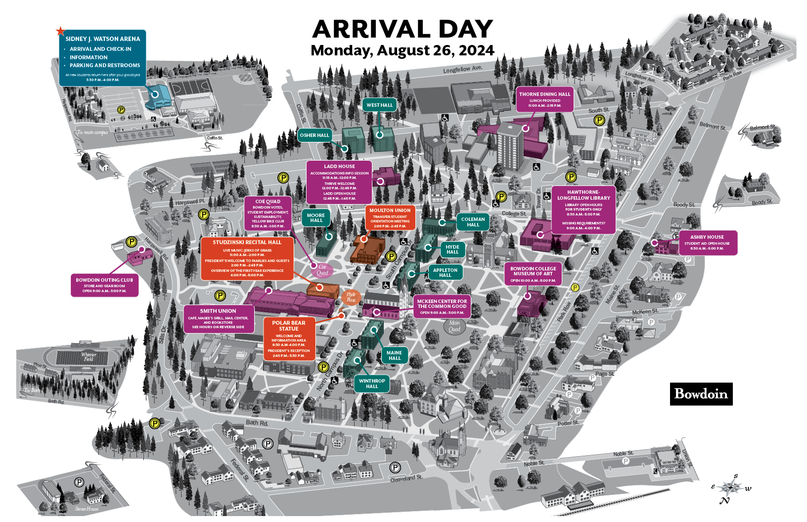Bowdoin College Campus Map