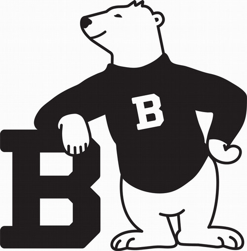 bear leaning on the letter b