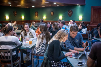 students playing trivia at magee's grill