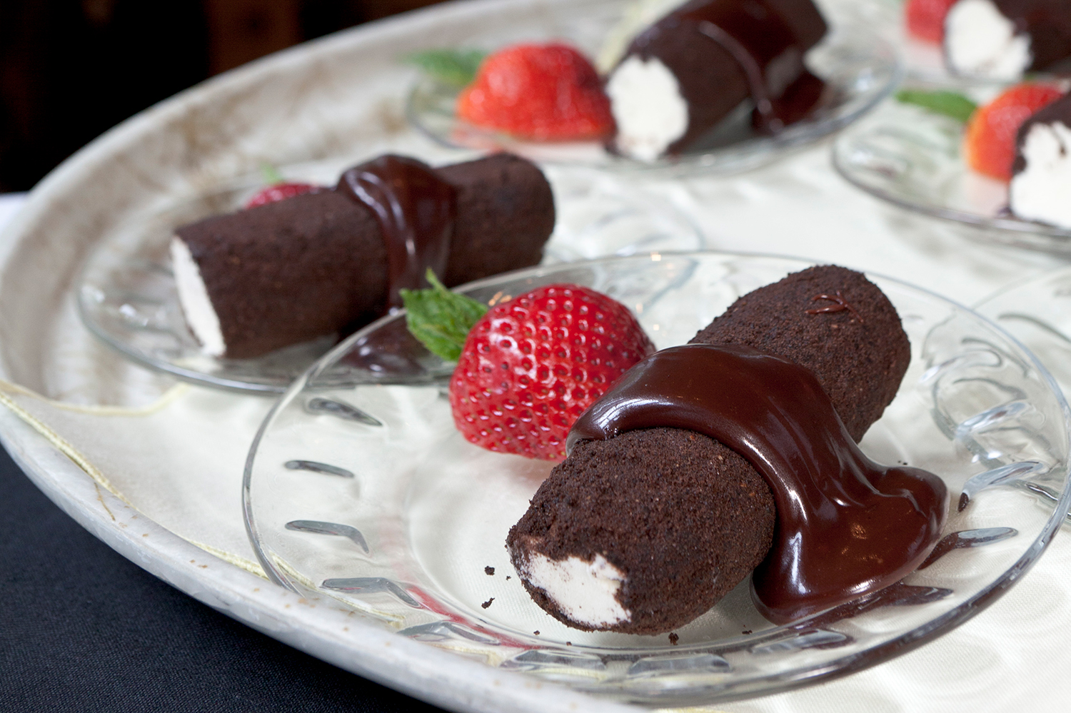 A tray of Bowdoin Log desserts