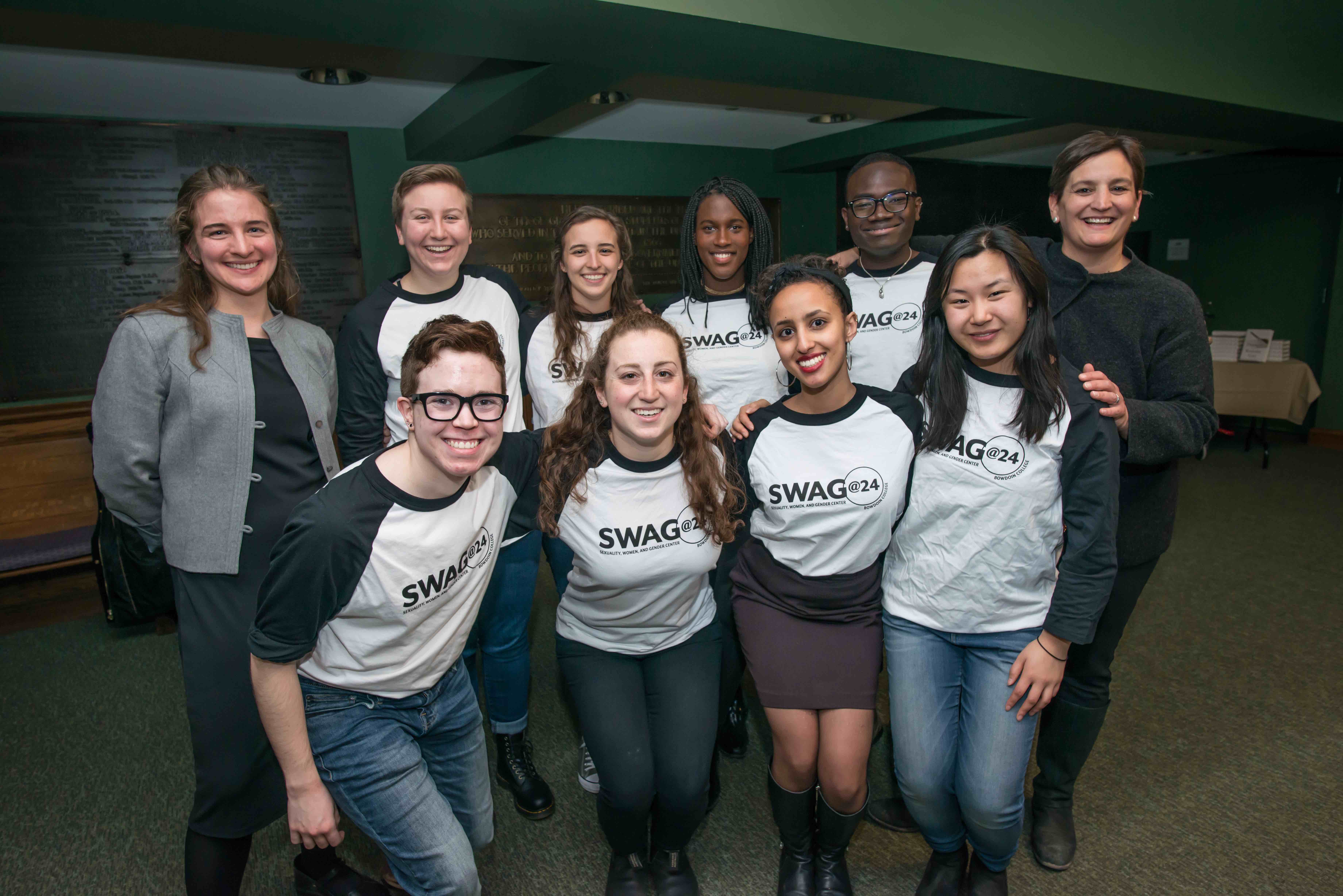 Students in SWAG t-shirts
