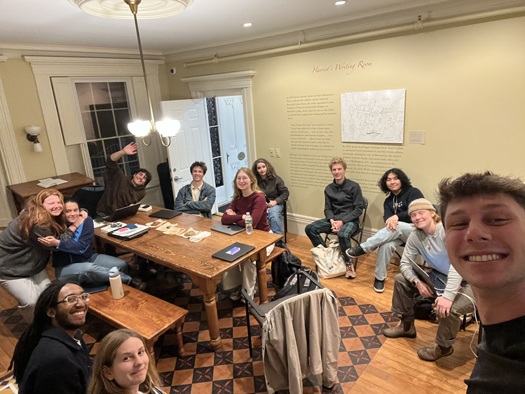 Will Davis, far right, at the Harriet Beecher Stowe Writing Room.