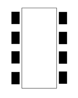 Diagram of an 8-foot table with 8 chairs around it