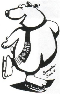 Drawing of skating polar bear