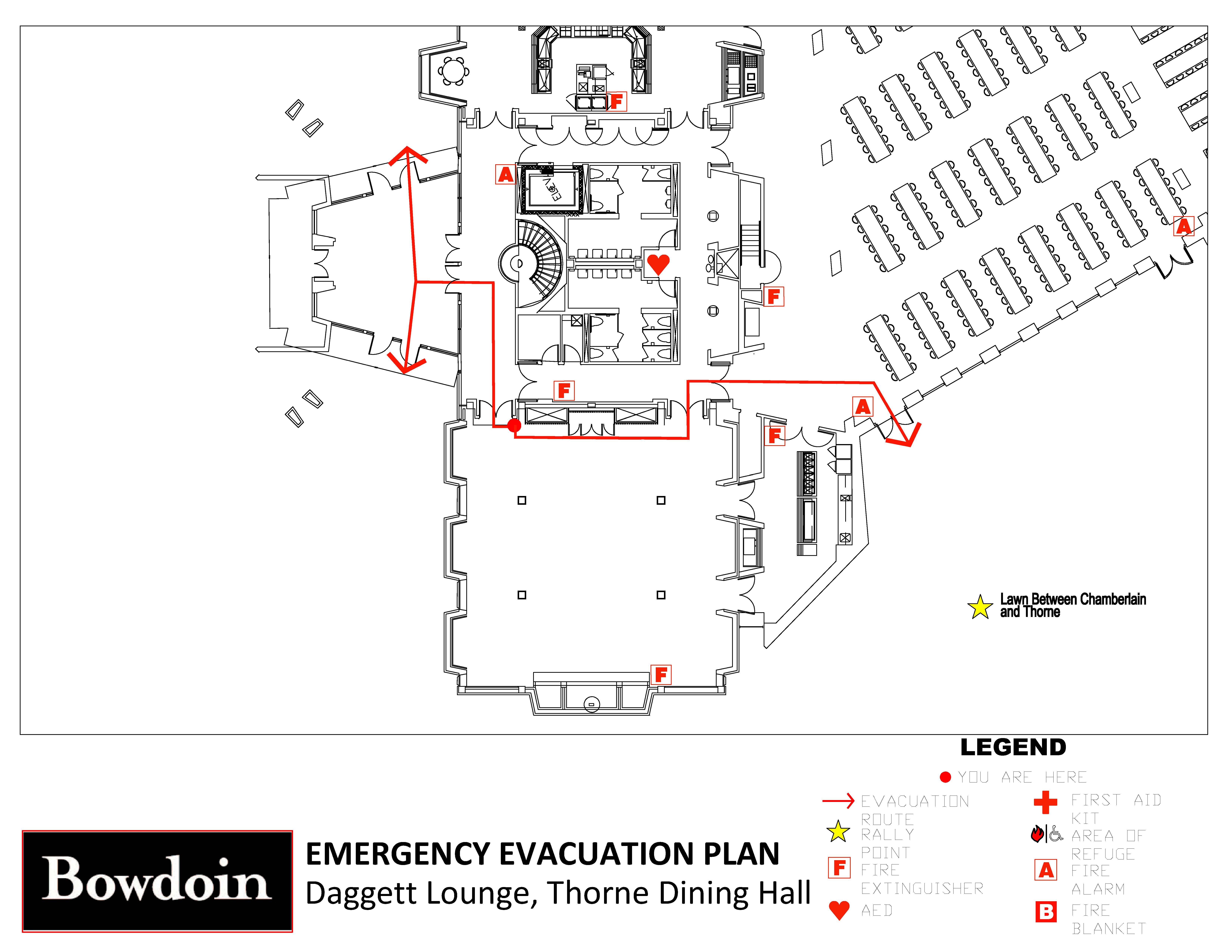 Egress map of Daggett Lounge