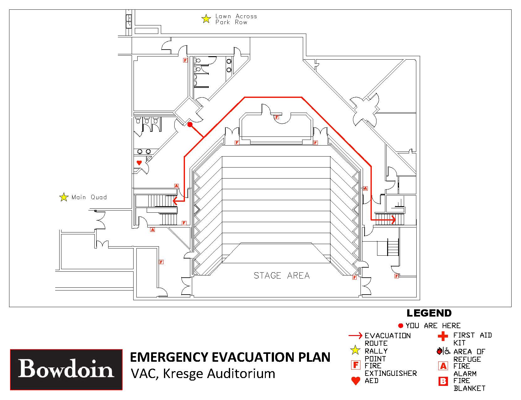Egress map for Kresge Auditorium