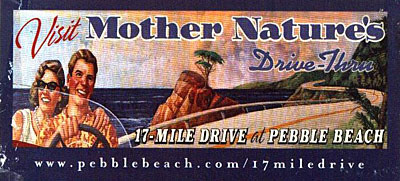 17 mile drive at pebble beach advert 17 Mile Drive Poster Image
