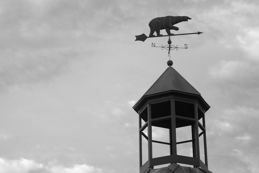 A polar bear wind vane