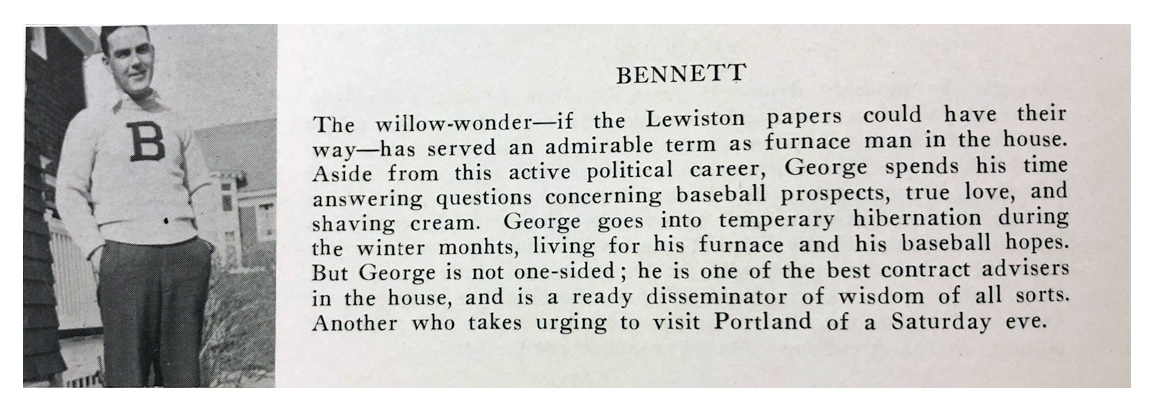 George Bennett's senior profile, from the 1934 Bowdoin Bugle.
