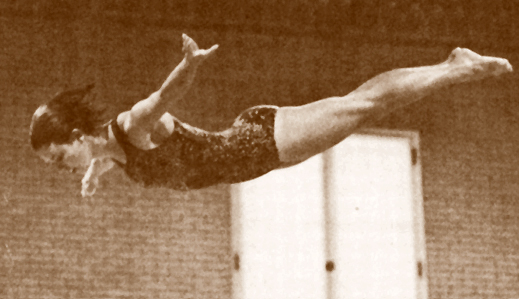 D. Ellen Shuman '76 diving for Bowdoin
