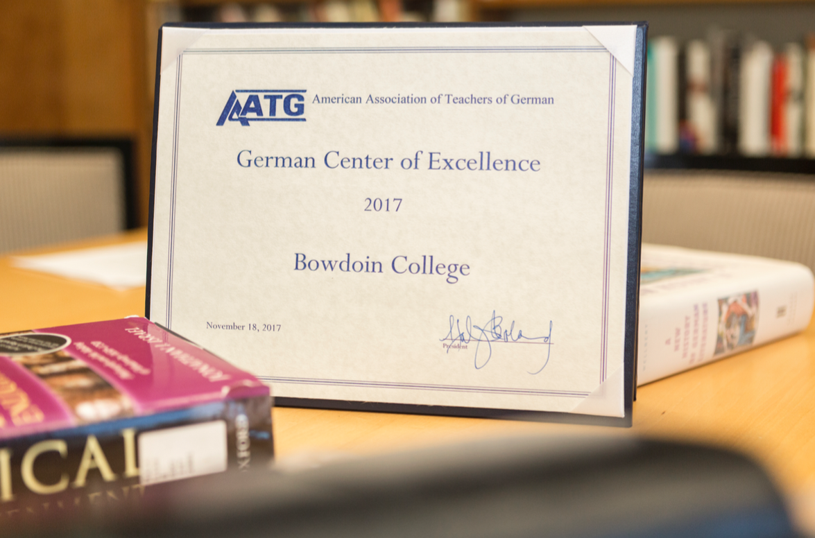 German Center of Excellence certificate on display