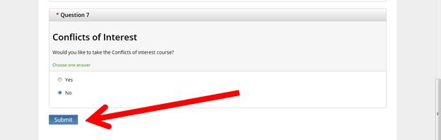 For the remainder of the questions you should choose “No” or “Not at this time”.