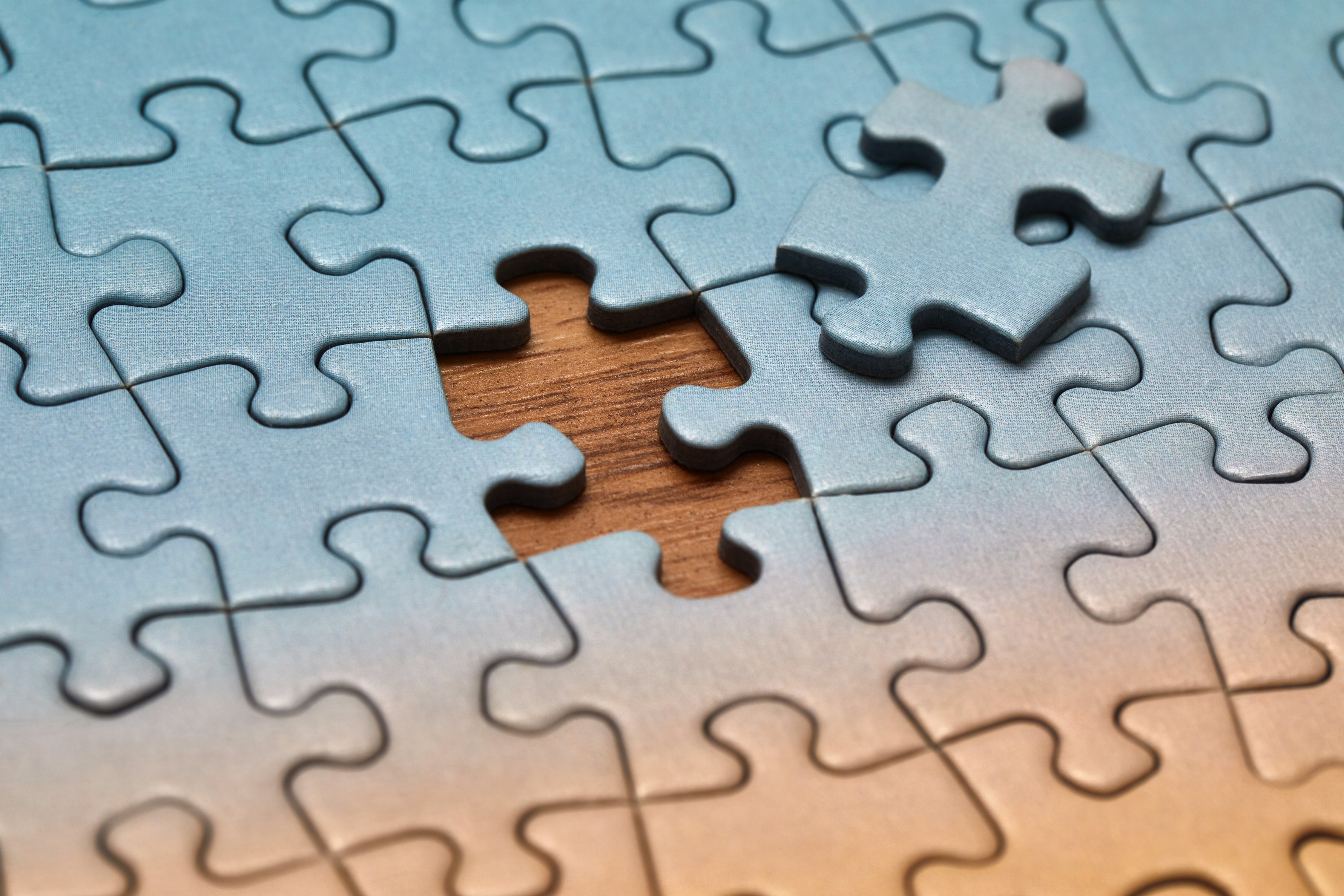 Puzzle with missing piece