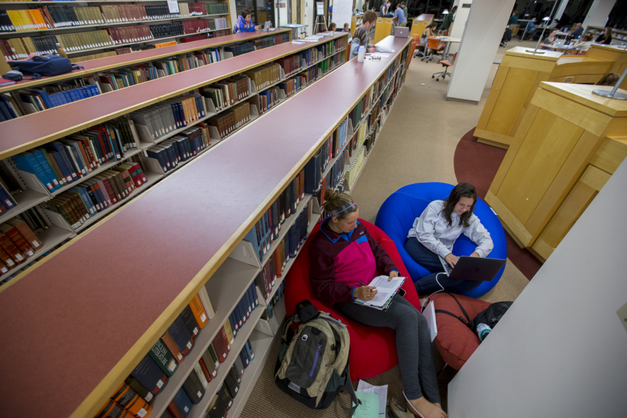 Students in the library